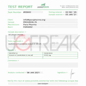 PROVIRON 25 Para Pharma INTL paper