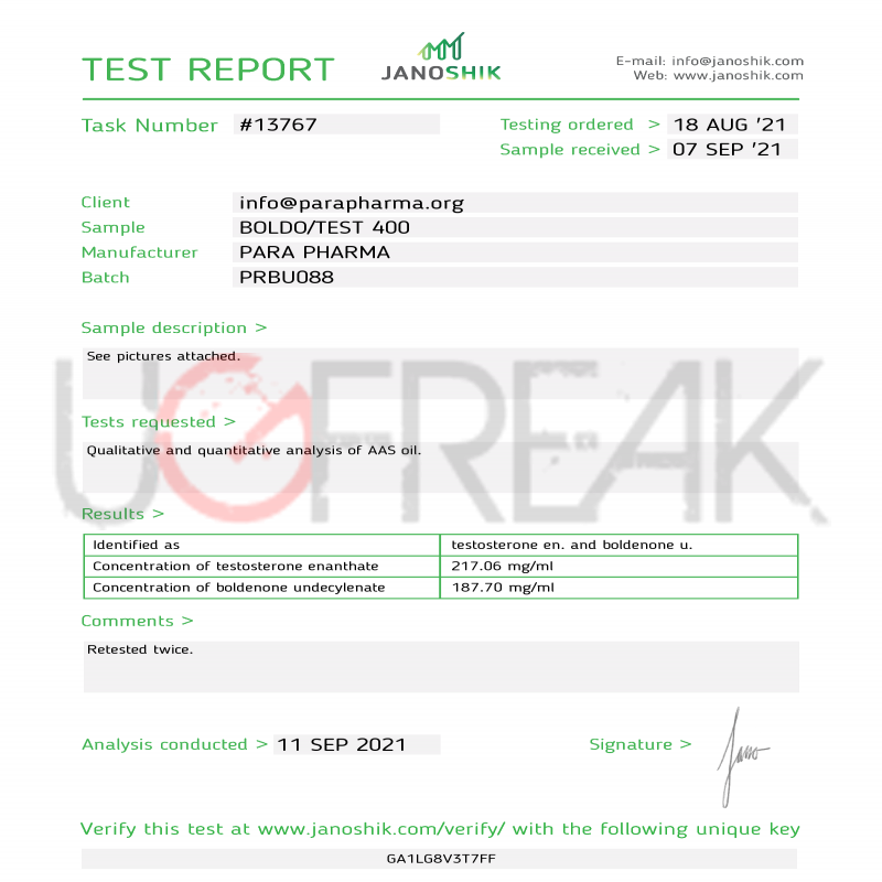 BOLDO -TEST 400 Para Pharma INTL paper BOLDO -TEST 400 Para Pharma INTL paper