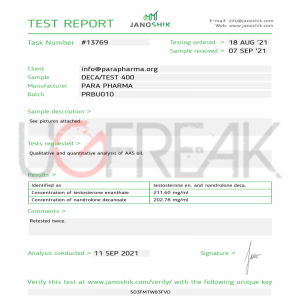 DECA - TEST 400 Para Pharma INTL | UGFREAK: Steroids For Sale Online