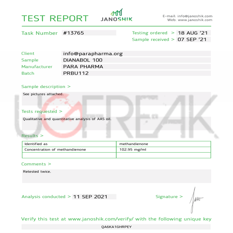 DIANABOL 100 INJECT Para Pharma INTL | UGFREAK: Steroids For Sale Online